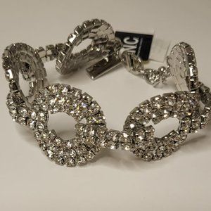 Mixed-Metal Crystal Bracelet for womens- Silver Tone